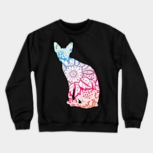 Pastel Flower Tattoo Sphynx Cat Crewneck Sweatshirt